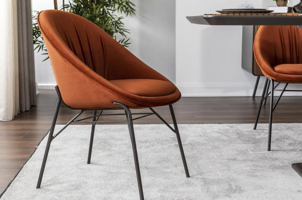 Dinette Dining set Dining room Dining table Chairs Stool 8pcs Brown Orange