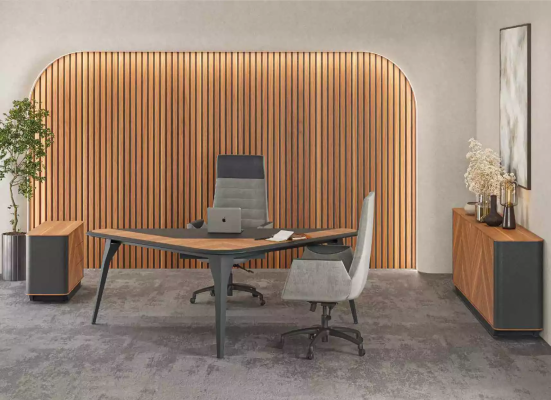 Study room Office Desk Chest of drawers Sideboard Modern Wood Brown