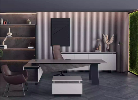 Gray Study room furniture Desk Sideboard Office furniture Modern Wood