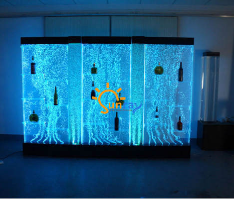 LED Shelf Bar Water Wall Decorative Column Illuminated Water Walls Bar Counter