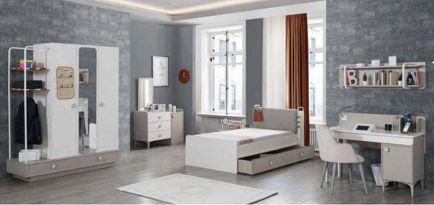 Chest of drawers with Mirror Childrens room Modern Furniture Wood Design Youth Room White new