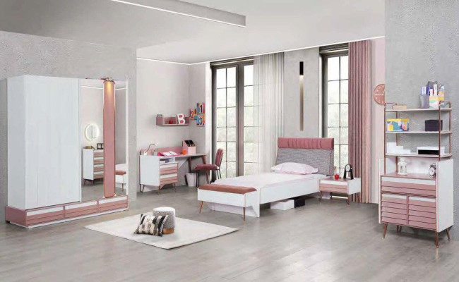 Childrens room Youth room Wardrobe Children's closet Wardrobe Two-tone