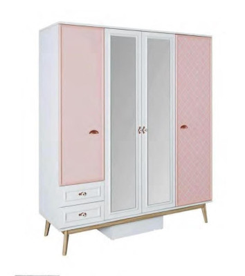 Youth Children Room Girls Modern Wardrobe Bedroom Chest of drawers Table 5pcs.