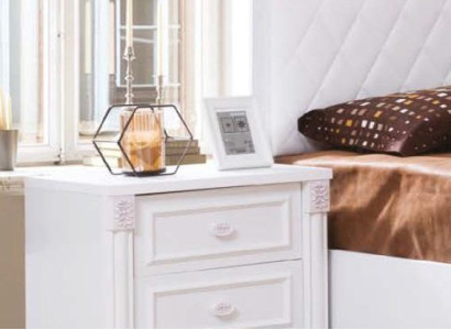 White Bedside table luxurious compact design bedroom furniture
