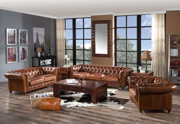 Design Club Lounge 4 Seater Sofa Leather Sofa Three Seater Vintage Leather Chesterfield