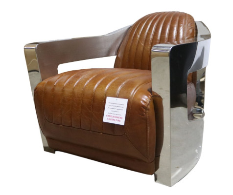 Armchair Genuine leather Design Vintage Design Armchair aviator Furniture Leather