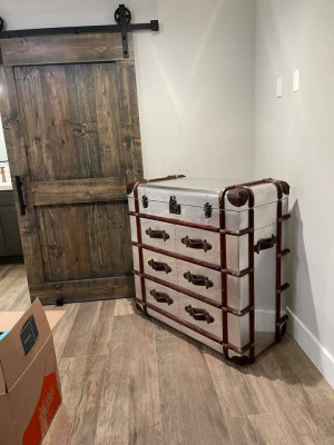 Chest of drawers Aluminum Vintage Suitcase Sideboard Aviator Aviator Designer Furniture