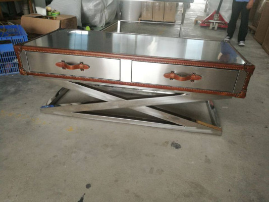 Vintage Coffee table Living room table Tables Aluminum Table Coffee table Aviator