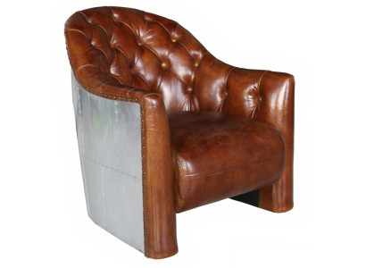 Aviator Chesterfield vintage leather chair lounge chair cocktail chair vintage