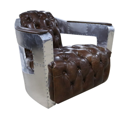 Beautiful vintage Chesterfield ear cheek armchair club chair airplane