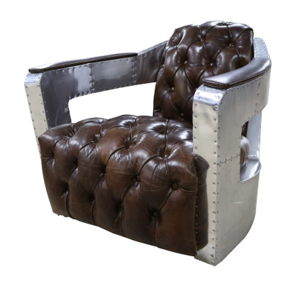 Beautiful vintage Chesterfield ear cheek armchair club chair airplane