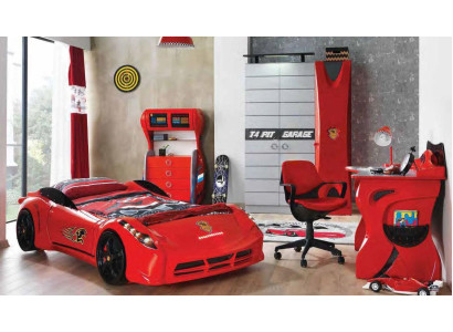 Childrens room Car Set Bed Wardrobe Chest of drawers Desk Boy Furniture 4pcs