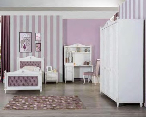 Youth Room Bed Bedside table Wardrobe Desk Bedroom 4-piece set