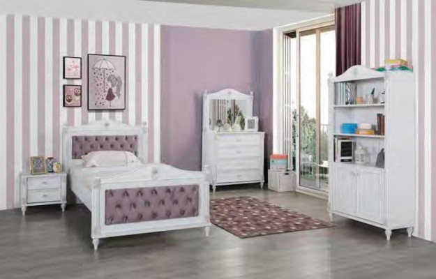 Youth Room Bed Bedside table Wardrobe Desk Bedroom 4-piece set