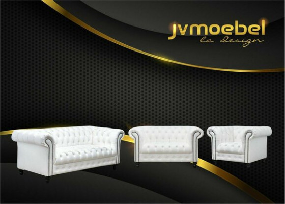 Three Seater Chesterfield Sofa Couch Upholstery Luxury Furniture Fabric Couches