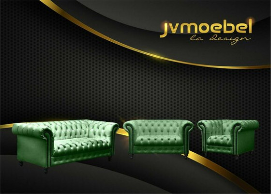 Three Seater Chesterfield Sofa Couch Upholstery Luxury Furniture Fabric Couches