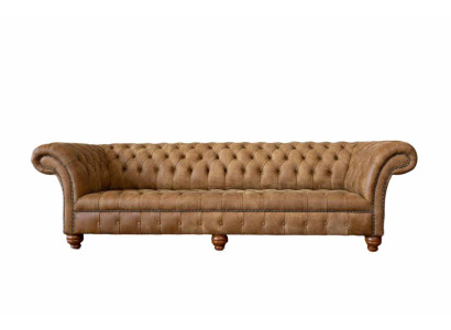 Sofa 4 Seater Chesterfield Upholstery Living room Design Luxury Wood new