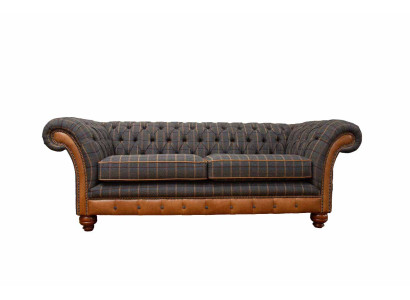 Sofa 3 Seater Designer Sofa Couch Upholstery Brown Couches Fabric Textile new