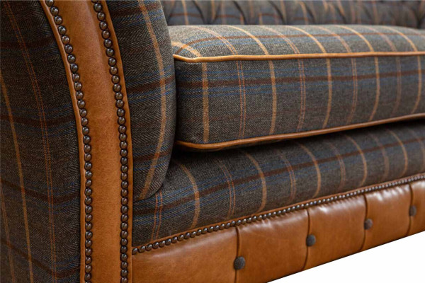 Sofa 3 Seater Designer Sofa Couch Upholstery Brown Couches Fabric Textile new