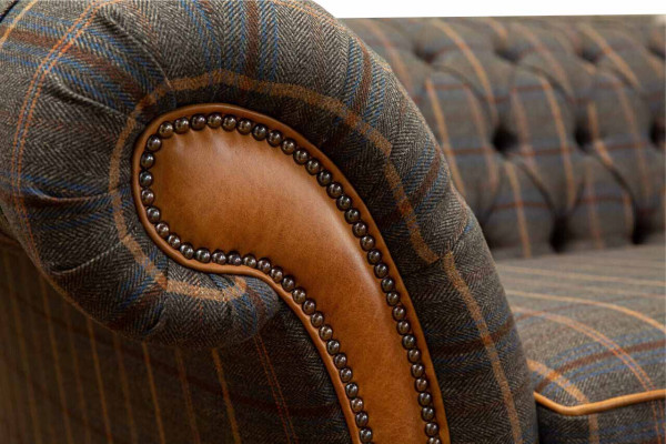 Sofa 3 Seater Designer Sofa Couch Upholstery Brown Couches Fabric Textile new