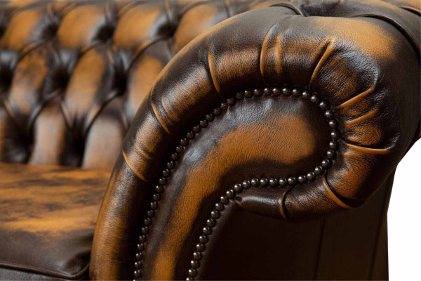 Brown Sofa 3 Seater Couch design Chesterfield Upholstery Seat Leather new