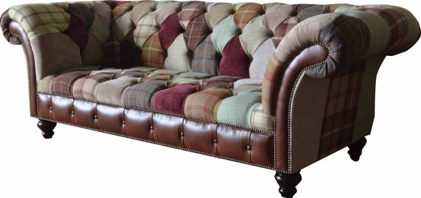 Three Seater Sofa Seat Cushion Chesterfield Fabric Couch Modern Furniture new