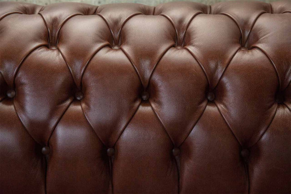 Chesterfield Sofa Three Seater Vintage Couches big xxl Brown Textile Leather