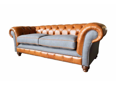 Luxurious faux leather sofa in Chesterfield 3 Seater Sofa Design with three seats