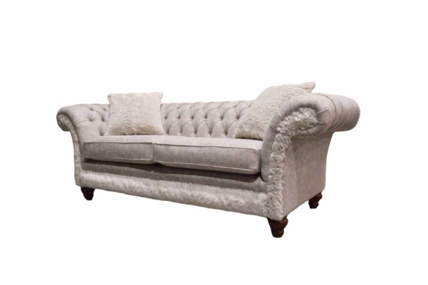 Modern Three Seater Design Upholstery Seat Textile Sofa 3 Seater Living room sofa Chesterfield Beige
