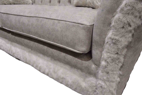 Modern Three Seater Design Upholstery Seat Textile Sofa 3 Seater Living room sofa Chesterfield Beige
