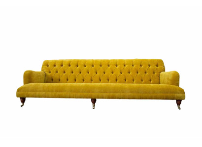 Design Chesterfield Chesterfield Textile Yellow 5 Seater Couch Upholstery new