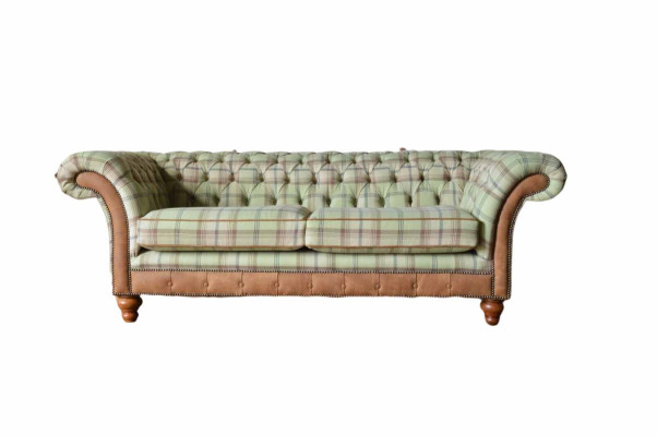 Luxurious designer sofa in Chesterfield design with three seats