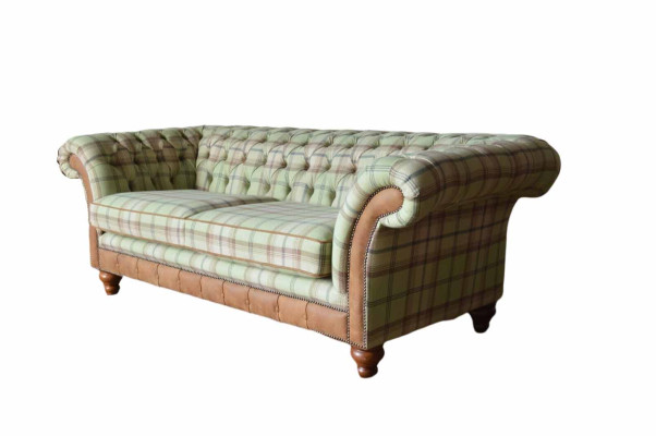 Luxurious designer sofa in Chesterfield design with three seats