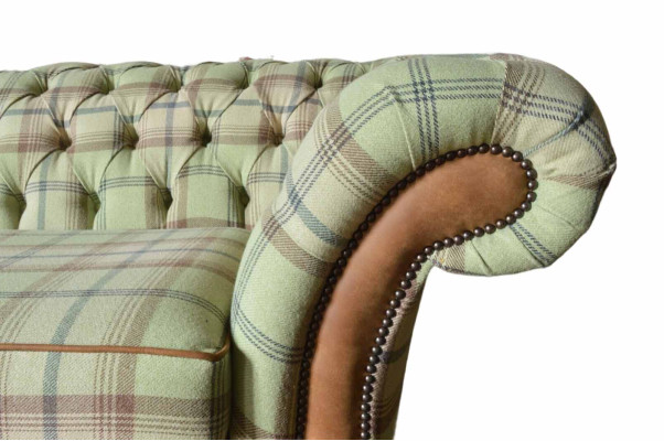 Luxurious designer sofa in Chesterfield design with three seats