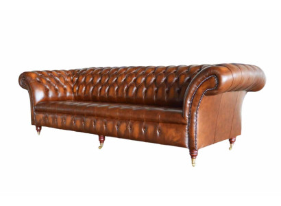 Sofa 4 Seater Chesterfield Design Luxury Sofa Upholstery Couch new Brown