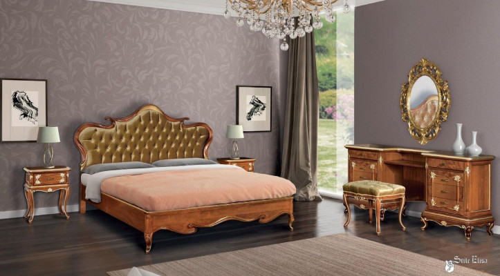 Bedroom Bed Bedside table Dressing table Stool Upholstered bed Double bed Set 5pcs