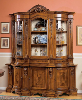 Furniture Glass Cabinet Display Case Wood Showcases Glass Wardrobe Cabinets Sideboard Italy