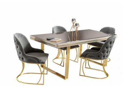 Dining set dinette Dining room furniture Dining table Chairs Set 7 pieces gray luxury