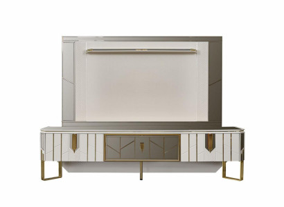 Wall unit Sideboard TV stand TV cabinet Lowboard White Living room Panel Wood