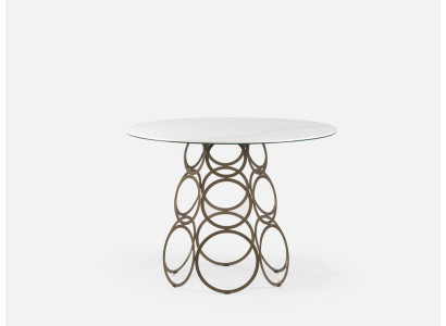 Dining room table Dining table Round kitchen table with metal table legs 100×100cm new