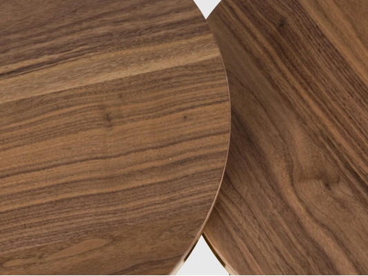 2x Round Side Table Brown Living room Coffee table Design Modern