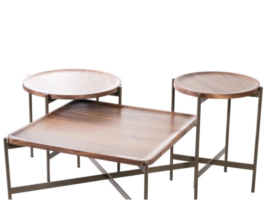 Living room Set 3pcs Modern Furniture Coffee table with 2x Side table Design