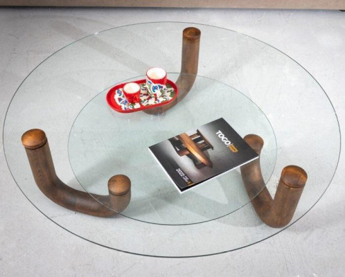 Luxurious Wood Coffee table with glass top Stylish Furniture for Living room