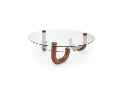 Luxurious Wood Coffee table with glass top Stylish Furniture for Living room