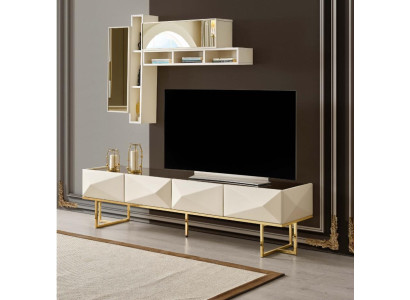 Sideboard TV cabinet Lowboard Wall unit TV stand Wardrobe Wood Beige shelves