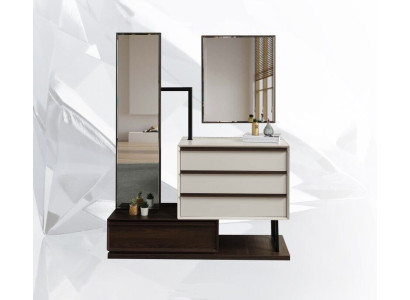 Dressing table Dressing table Console table Mirror Wood White Bedroom