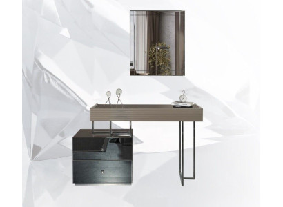 Console table with Mirror Dressing table Dressing table Modern Gray Wood