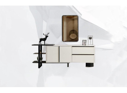 Wardrobe Sideboard with Mirror Sideboard Suite Modern Chest of drawers White