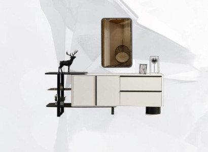 Wardrobe Sideboard with Mirror Sideboard Suite Modern Chest of drawers White