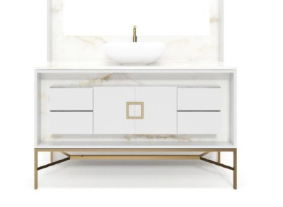 White Bathroom cabinet Bathroom furniture Shelf Bathroom cabinet Wooden shelves